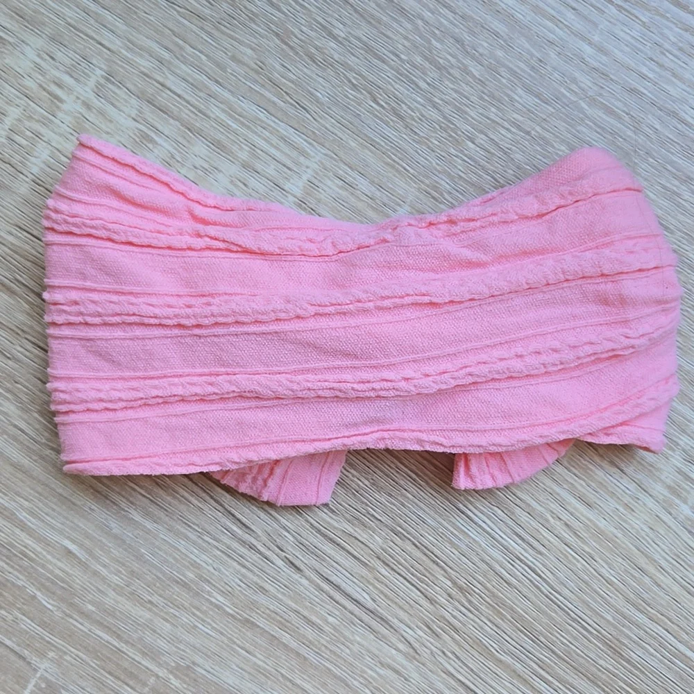 Boho Bowknot Headband Cable Knit Baby Girl Nylon Flamingo Pink Kids Hair Band